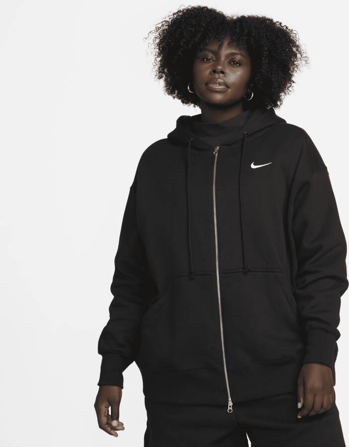 Nike Sportswear Phoenix Fleece Oversized hoodie met rits voor dames (Plus Size) Zwart