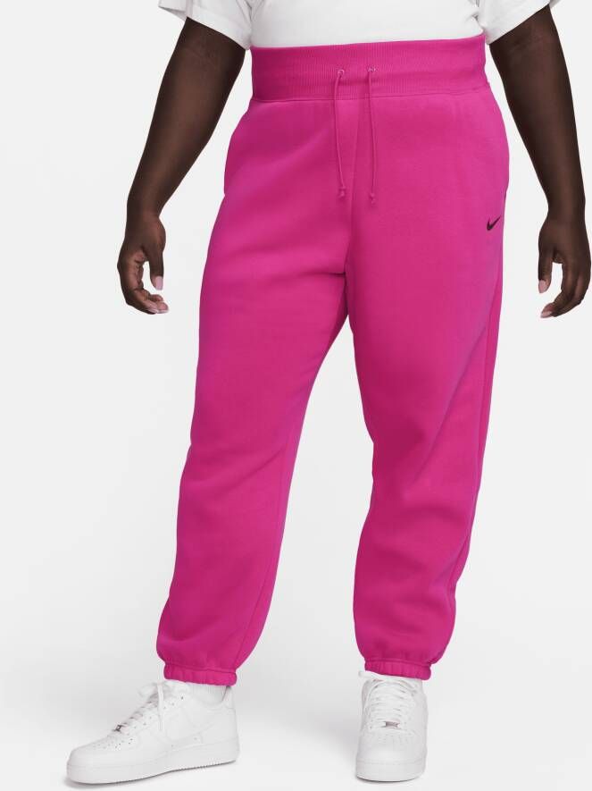 Nike Sportswear Phoenix Fleece Oversized joggingbroek met hoge taille voor dames (Plus Size) Roze
