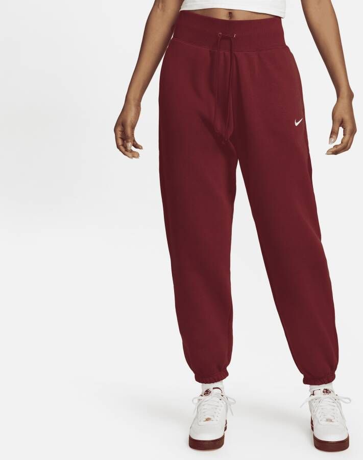Nike Sportswear Phoenix Fleece Oversized joggingbroek met hoge taille voor dames Rood