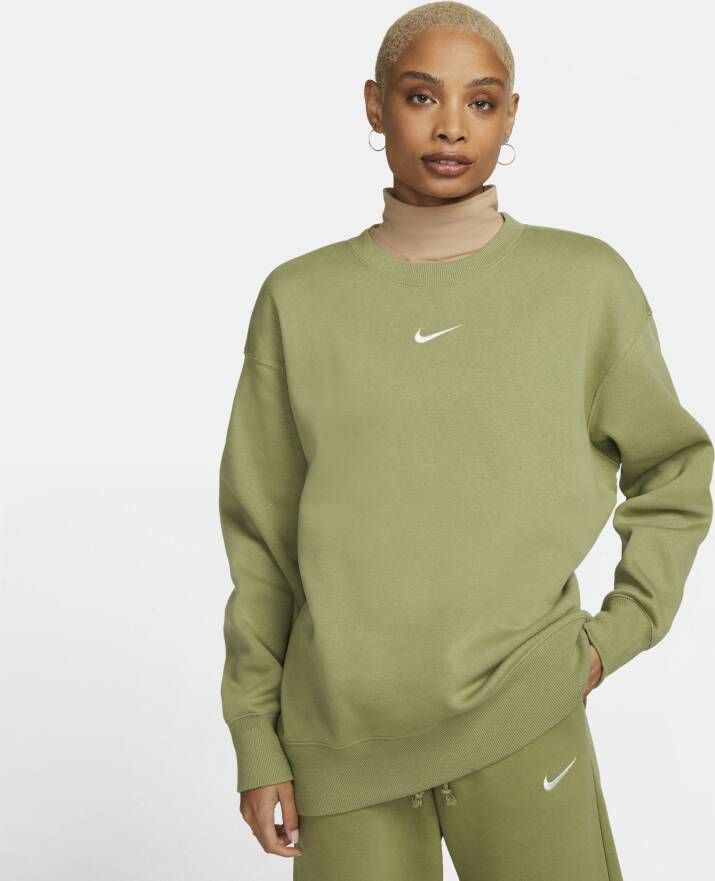 Nike Sportswear Phoenix Fleece Oversized sweatshirt met ronde hals voor dames Groen