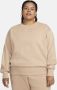 Nike Sportswear Phoenix Fleece oversized sweatshirt van fleece met ronde hals voor dames (Plus Size) Bruin - Thumbnail 1