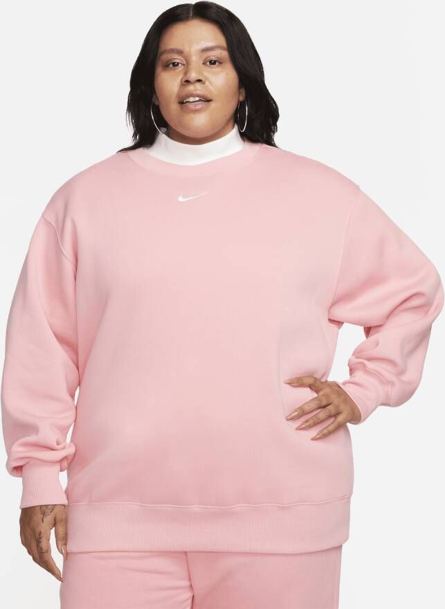 Nike Sportswear Phoenix Fleece Oversized sweatshirt met ronde hals voor dames (Plus Size) Roze