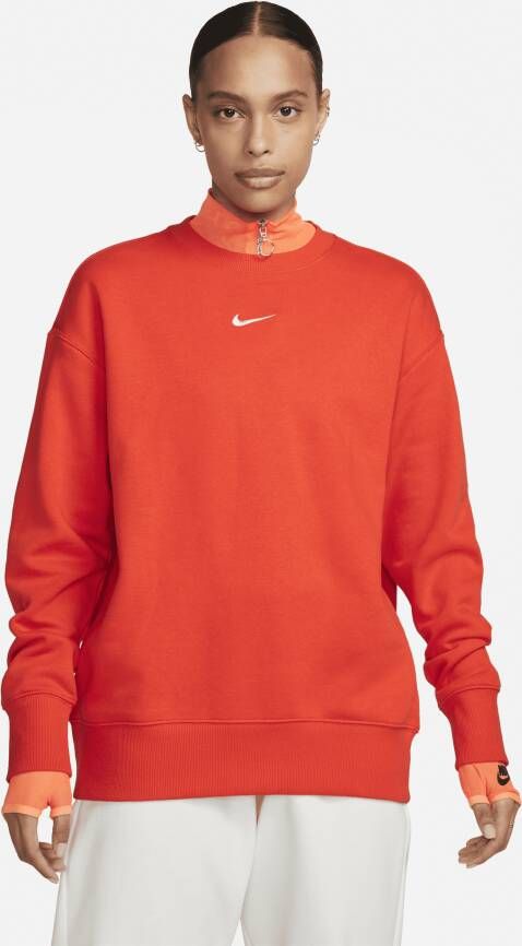 Nike Sportswear Phoenix Fleece Oversized sweatshirt met ronde hals voor dames Rood