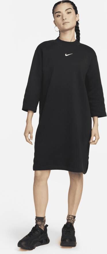 Nike Sportswear Phoenix Fleece Ruimvallende jurk met 3 4-mouwen Zwart