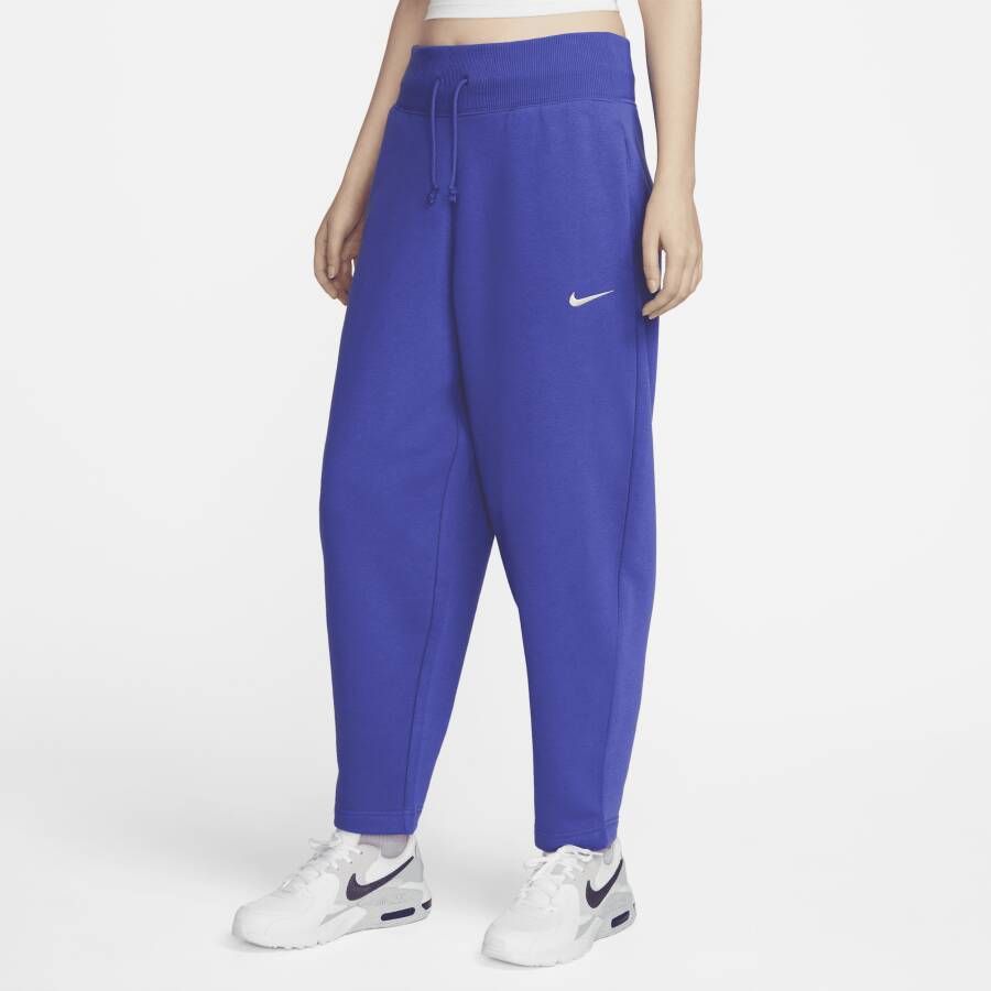 Nike Sportswear Phoenix Fleece 7 8-joggingbroek met hoge taille en rondingen voor dames Blauw