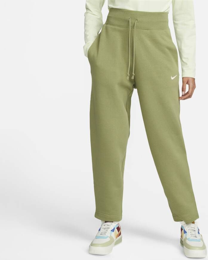 Nike Sportswear Phoenix Fleece 7 8-joggingbroek met hoge taille en rondingen voor dames Groen