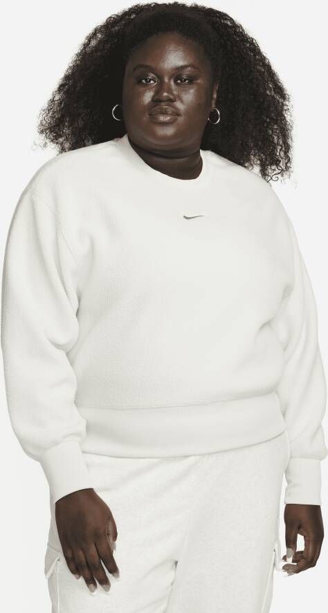 Nike Sportswear Plush Kort sweatshirt met ronde hals voor dames (Plus Size) Grijs
