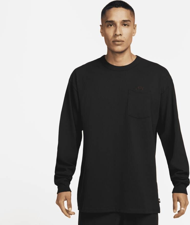 Nike Sportswear Premium Essentials Pocket T-shirt met lange mouwen voor heren Zwart