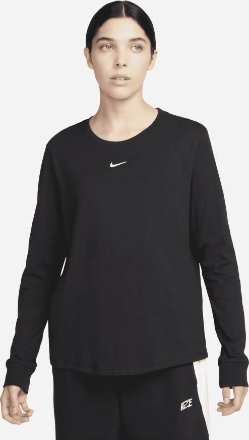 Nike Sportswear Premium Essentials T-shirt met lange mouwen voor dames Zwart