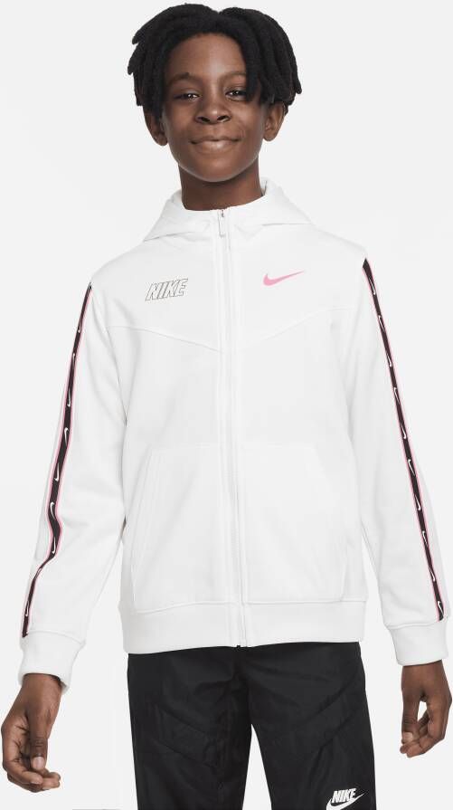 Nike Sportswear Repeat Hoodie met rits voor jongens Wit