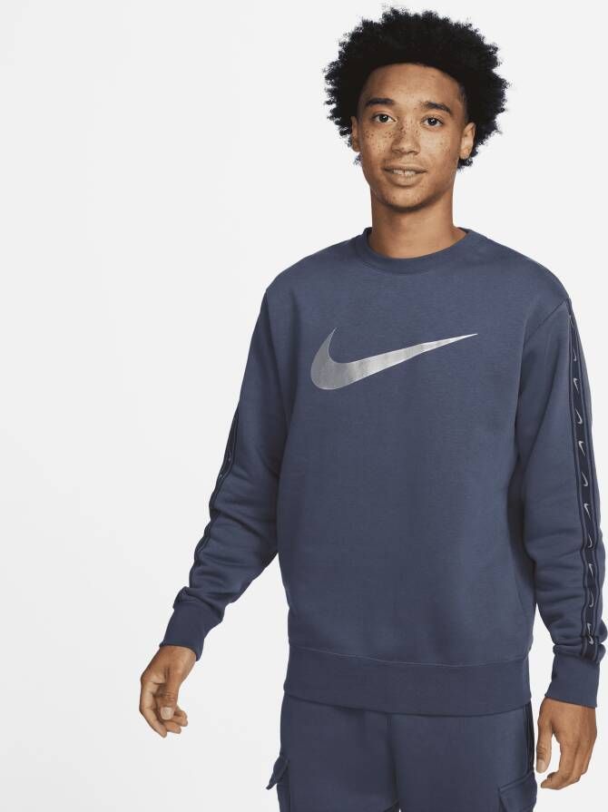 Nike Sportswear Repeat Sweatshirt van fleece voor heren Blauw