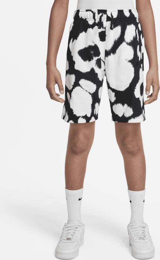 Nike Sportswear Shorts van sweatstof met print voor jongens Zwart