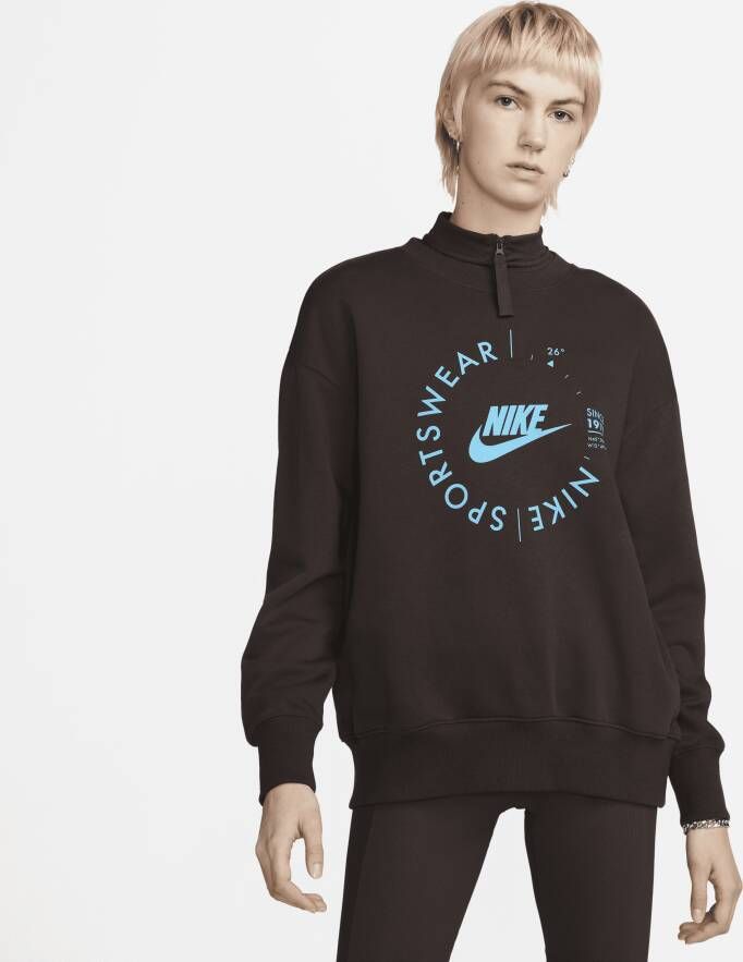 Nike Sportswear Sports Utility oversized sweatshirt met ronde hals voor dames Bruin