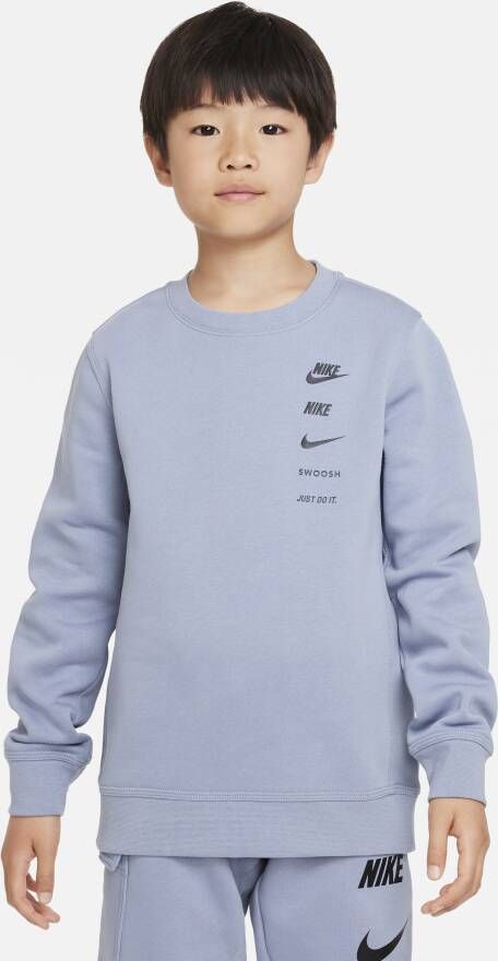 Nike Sportswear Standard Issue fleece sweatshirt met ronde hals voor jongens Blauw