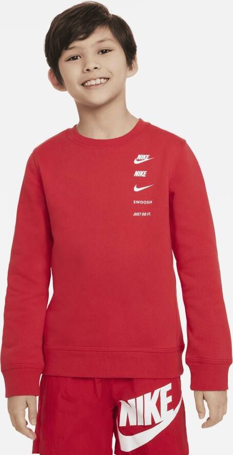 Nike Sportswear Standard Issue fleece sweatshirt met ronde hals voor jongens Rood