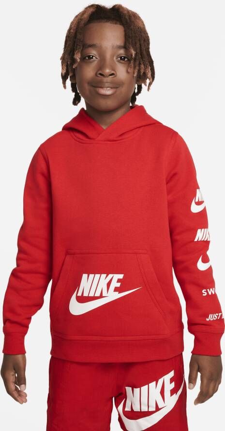 Nike Sportswear Standard Issue fleecehoodie voor kids Rood