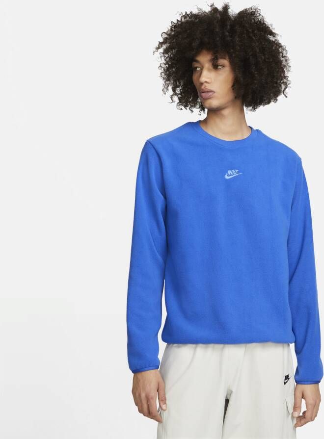 Nike Sportswear Sweatshirt van fleece met ronde hals voor heren Blauw