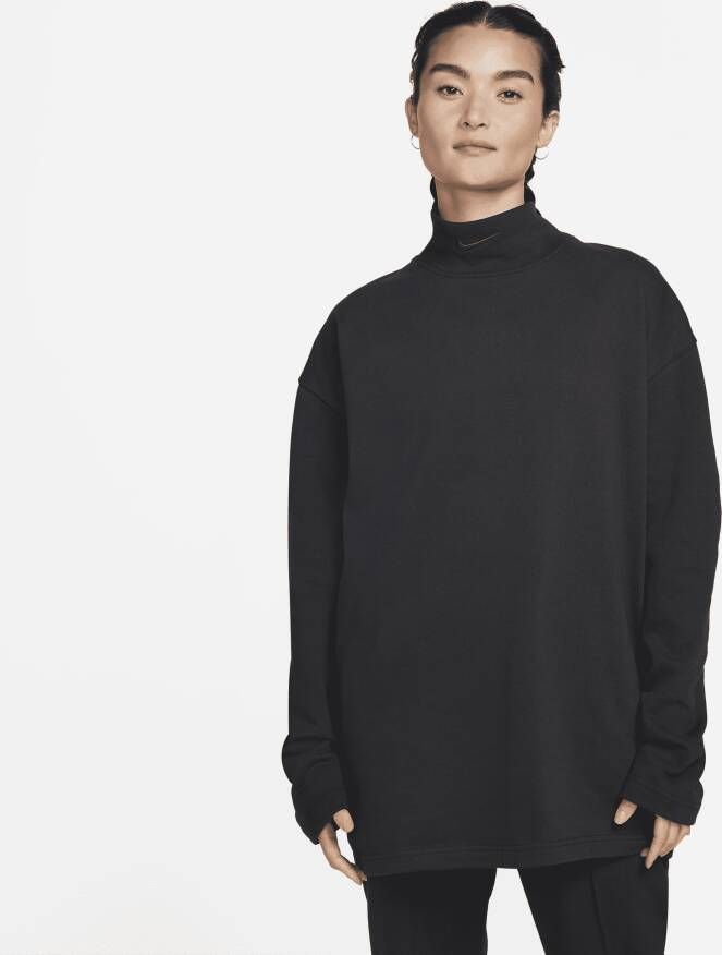 Nike Sportswear Sweatshirt van fleece met trechterhals Zwart
