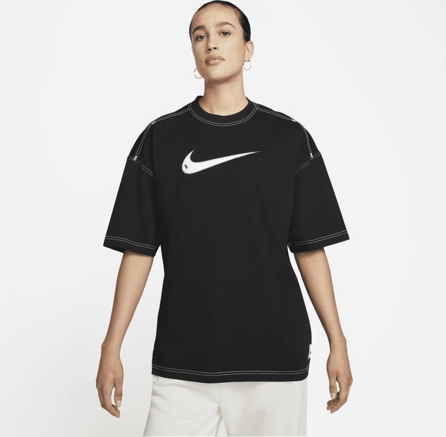 Nike Sportswear Swoosh Damestop met korte mouwen Zwart