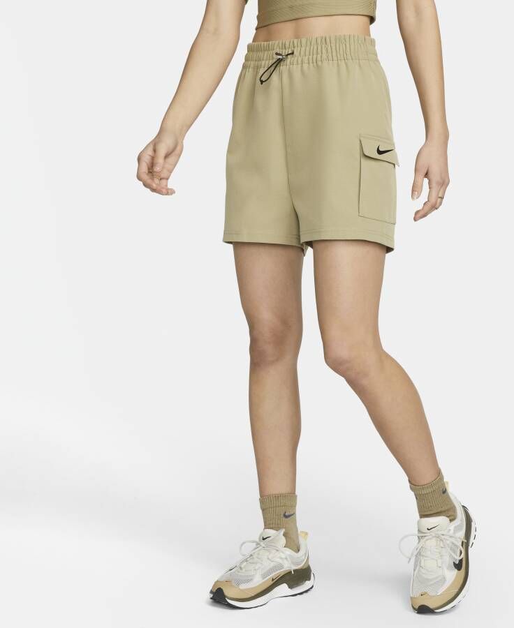 Nike Sportswear Swoosh geweven damesshorts Bruin