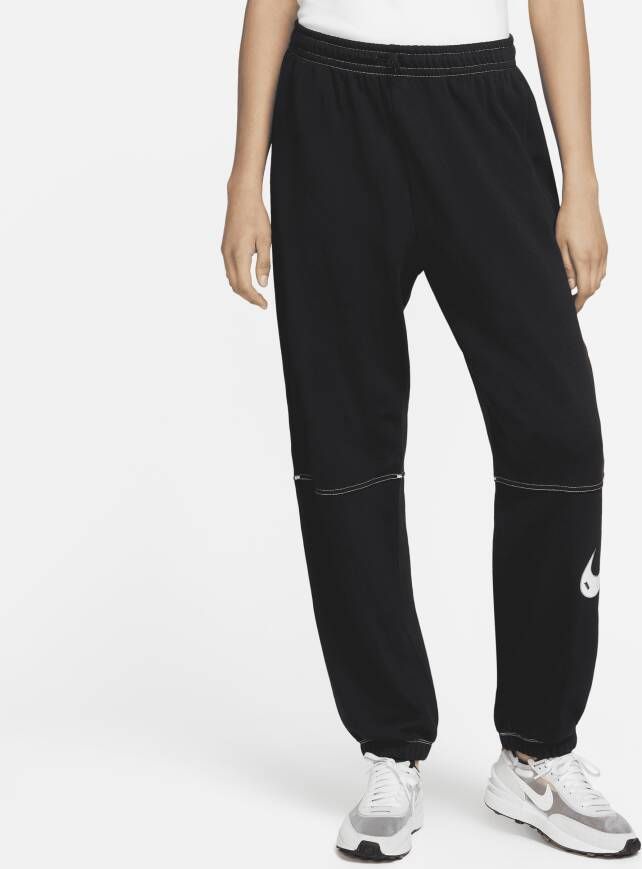 Nike Zwarte lichtgewicht trainingsbroek Swoosh fleece Black Dames