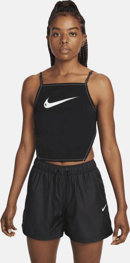 Nike Sportswear Swoosh Korte tanktop voor dames Zwart