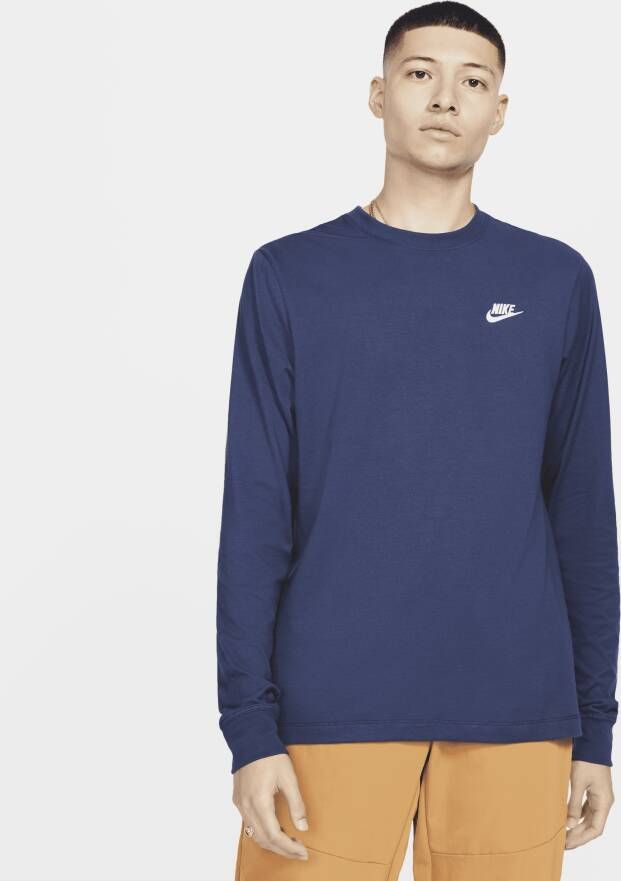 Nike Sportswear Club T-shirt met lange mouwen voor heren Blauw