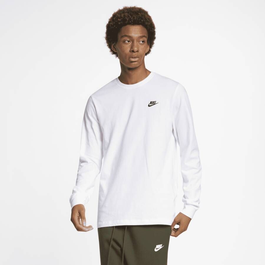 Nike Sportswear Club T-shirt met lange mouwen voor heren Wit
