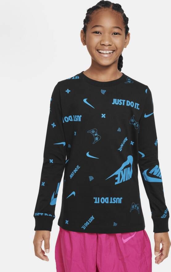 Nike Sportswear T-shirt met lange mouwen voor kids Zwart