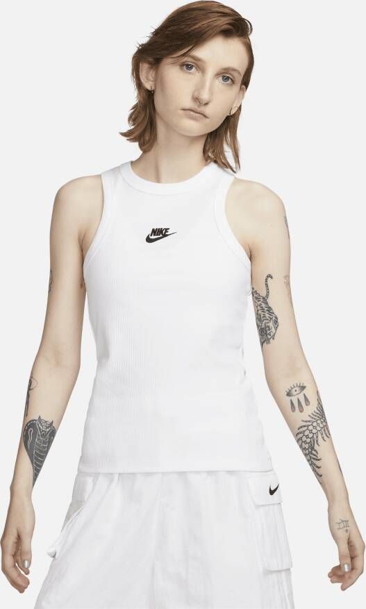 Nike Sportswear tanktop met ribbelstructuur voor dames Wit