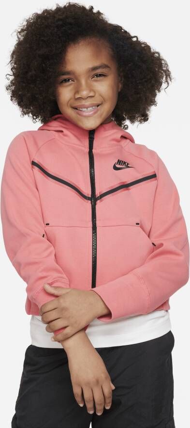 Nike Sportswear Tech Fleece Hoodie met rits voor meisjes Roze