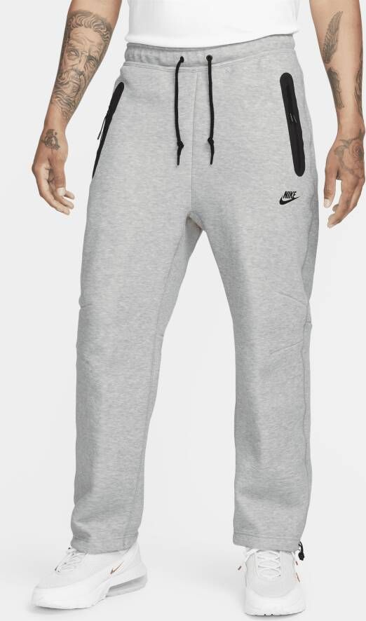 Nike Tech Fleece Open-hem Sweatpants Trainingsbroeken Heren dk grey heather black maat: XL beschikbare maaten:S L XL