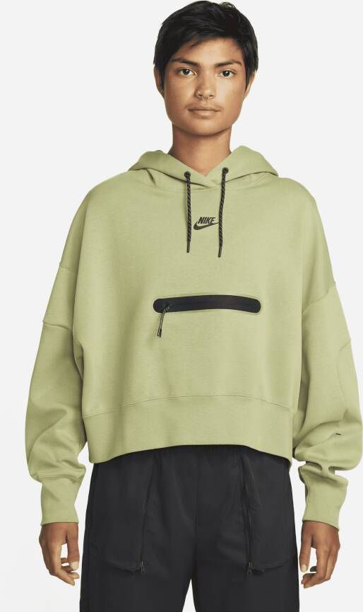 Nike Sportswear Tech Fleece Korte extra oversized hoodie voor dames Groen