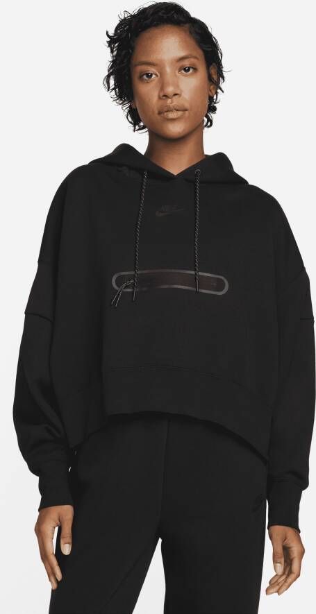 Nike Sportswear Tech Fleece Korte extra oversized hoodie voor dames Zwart