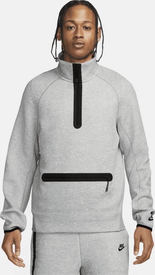Nike Sportswear Tech Fleece 1 2-zip Sweatshirt Hooded vesten Kleding dk grey heather black maat: S beschikbare maaten:S M L XL