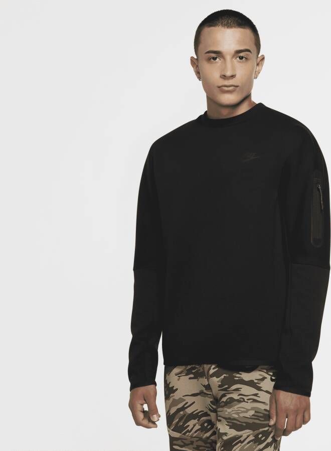 Nike Sportswear Tech Fleece Sweatshirt met ronde hals voor heren Zwart