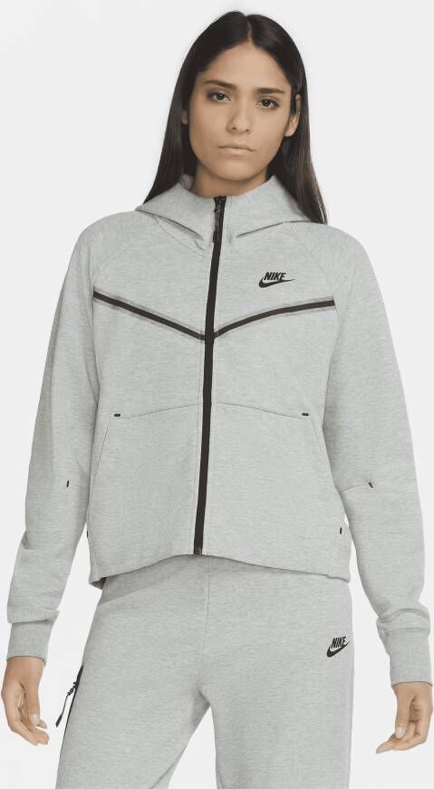 Nike Sportswear Tech Fleece Windrunner Hoodie met rits voor dames Grijs