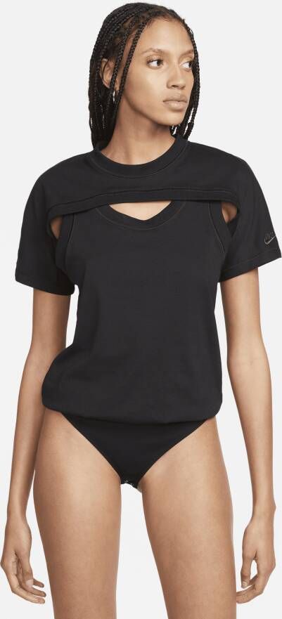 Nike Sportswear Tech Pack Dri-FIT ADV bodysuit met korte mouwen voor dames Zwart