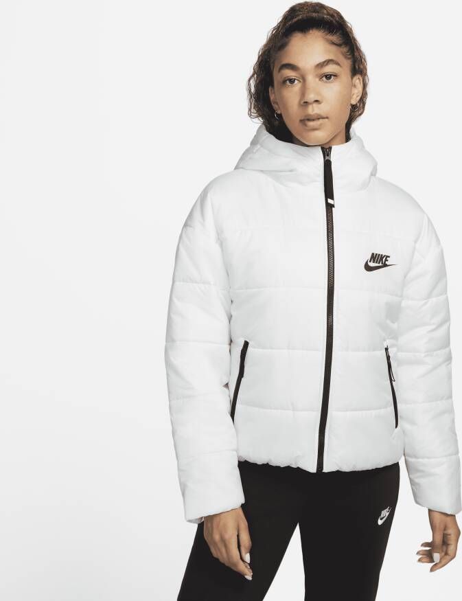 Nike Sportswear Therma-fit Repel Synthetic-fill Hooded Jacket Pufferjassen Kleding summit white black black maat: XS beschikbare maaten:XS M L