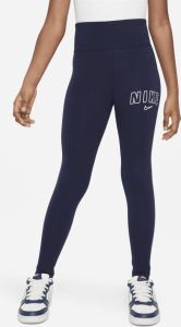 Nike Sportswear Trend legging met hoge taille voor meisjes Blauw