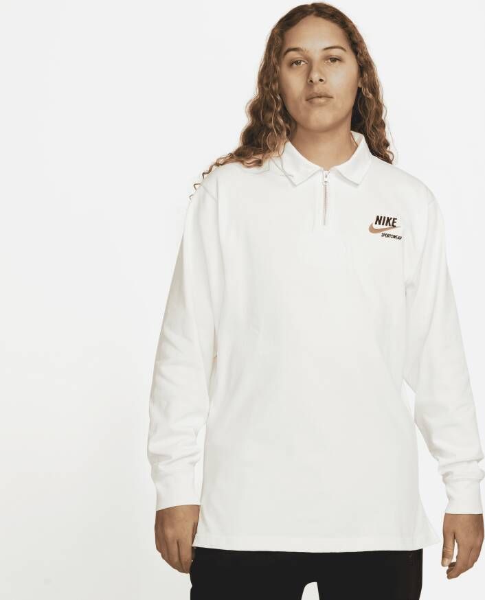Nike Lange Mouw Polo Sportkleding Trend Rugby White Heren
