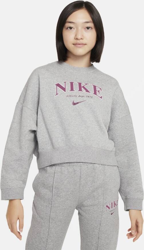 Nike Sportswear sweatshirt van fleece voor meisjes Grijs