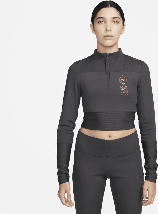Nike Sportswear Utility geribde sporttop met lange mouwen voor dames Grijs