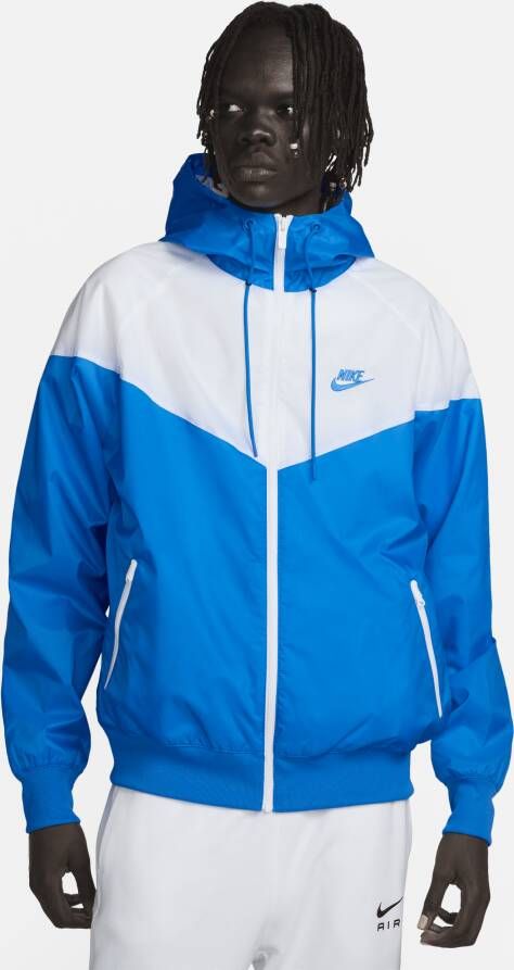 Nike Sportswear Windrunner Hoodie Jack Blauw Wit Blue Heren