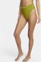 Nike Swim uitgesneden bikinibroekje met hoge taille voor dames Groen - Thumbnail 1