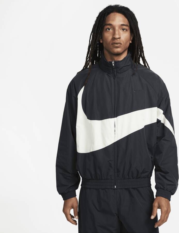 Nike Swoosh geweven herenjack Zwart