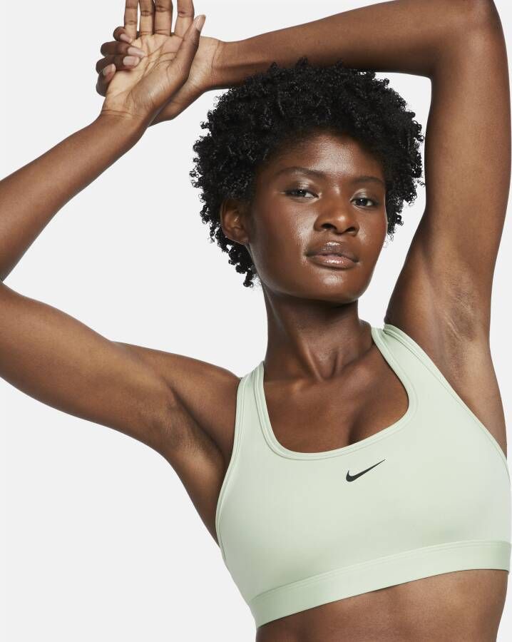 Nike Swoosh Light Support niet-gewatteerde sport-bh Groen