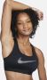 Nike Swoosh Medium Support padded sport-bh met graphic Zwart - Thumbnail 1
