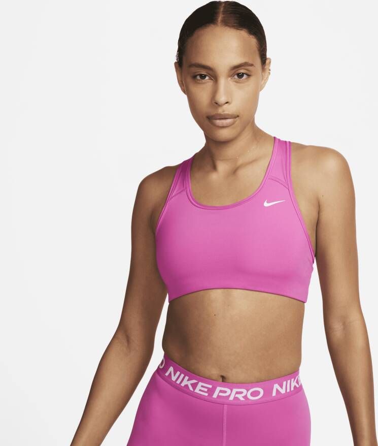 Nike Swoosh Non-padded sport-bh met medium ondersteuning Roze
