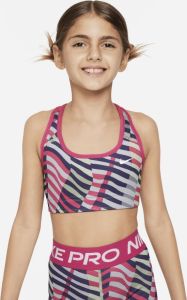 Nike Swoosh Omkeerbare sport-bh voor meisjes Roze